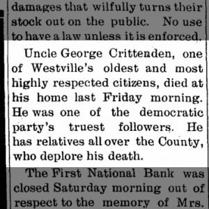 George W Crittenden
death
