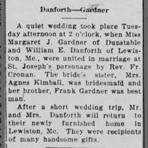 Marriage of Gardner / Danforth