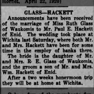 Marriage of Glass / Hackett
