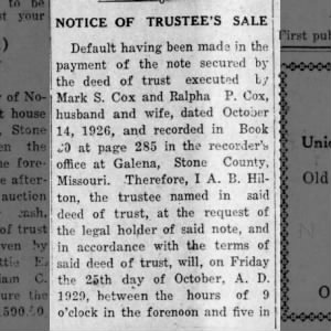 Notice of Trustee's Sale Part 1