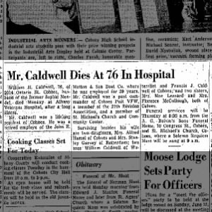 William Henry Caldwell Obituary