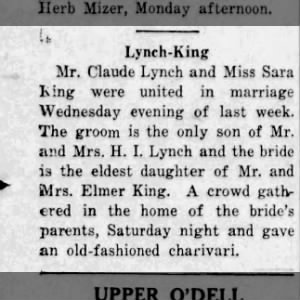 Marriage of Lynch / King