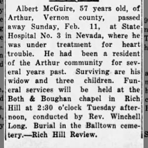 Obituary for Albert McGuire
