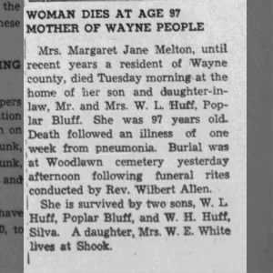 Obituary for Margaret Jane Melton