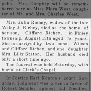 Obituary for Julia Richey
