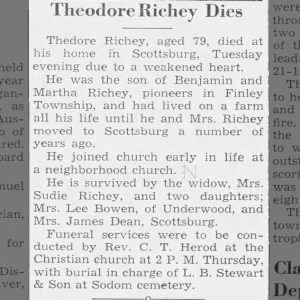 Obituary for Theodore Richey