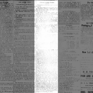 1888Feb29 Jones County Items -  The Daily Journal, Wednesday, Pg1