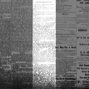 1888Feb29 Carteret County Items Pt2 - The Daily Journal, Wednesday, Pg1