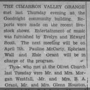 The Cimarron Valley Grange
3 24 1949