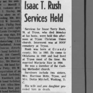 Obituary for Isaac T Rush