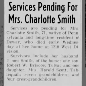 Obituary for Charlotte Smith