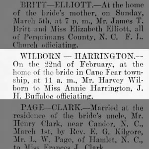 Marriage of Wilborn / Harrington