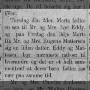 Truman Birth Announcement in Norwegian