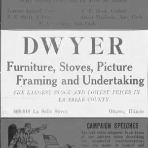 Dwyer Furniture and Undertaking Headline