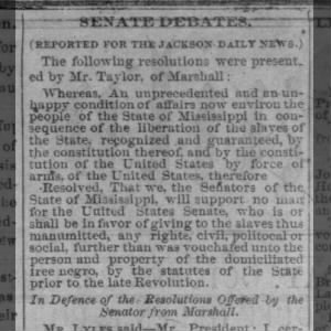 Senators will not support...1865