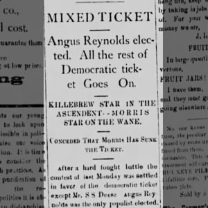 Angus  Reynolds Elected