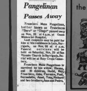 Obituary for Francisco Muna Pangelinan