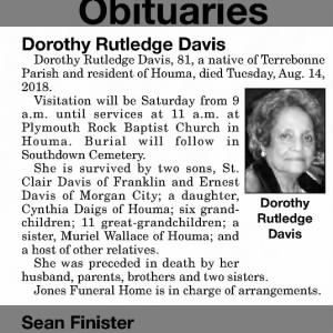 Obituary for Dorothy Rutledge Davis