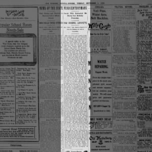 Saw Gen Lafayette New Haven Connecticut 9-1-1908 The Morning Journal and Courier