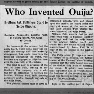 Who Invented Ouija?, Apr 1920
