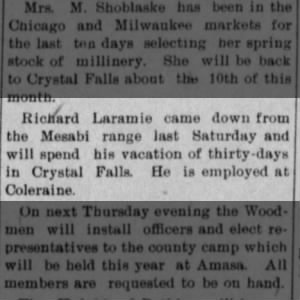 Richard Laramie in Michigan on vacation-1908