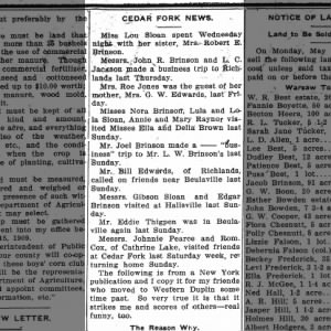 Maybe correct Mary Raynor - Eastern Carolina News. Wednesday April 07 1909 Page 2 Kenansville