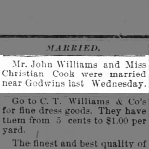 Marriage of Williams / Cook