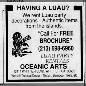 Oceanic Arts Advertisement
