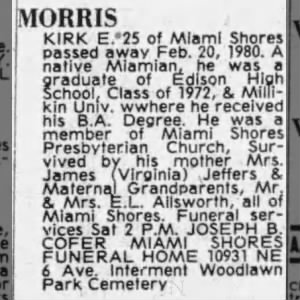 Obituary for KIRK E MORRIS