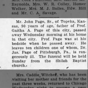 Obituary for John Page Sr.
