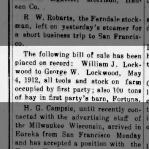 Sale of farm from William J to George W Lockwood