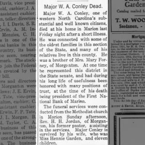 Obituary for W. A. Conley