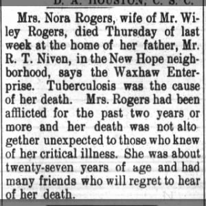 Obituary for Nora Rogers