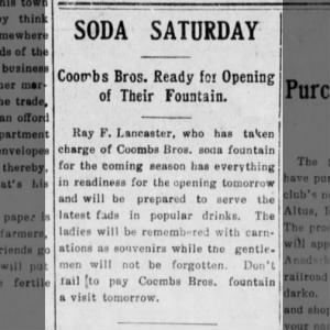 Coombs brothers ready or Soda Fountain opening 