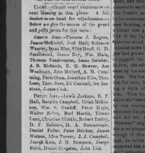 Grand and Petitt Jury members 15 Oct 1855