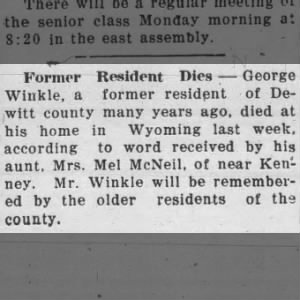 George Winkle obit