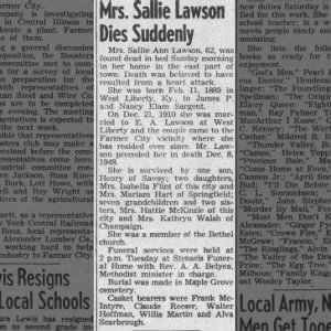 Obituary for Sallie Ann Lawson