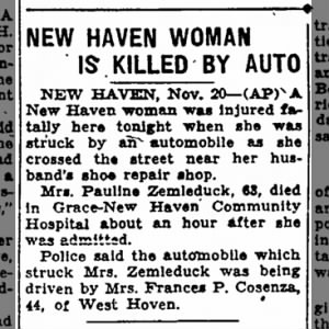Frances P. Cosenza Wife hits New Haven woman
