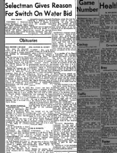 Julia (Lane) Durkin obituary Friday April 19, 1974 in The Daily Sentinel and Leominster Enterprise 