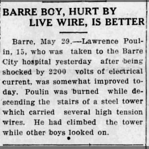 Barre Boy, Hurt By Live Wire, Is Better