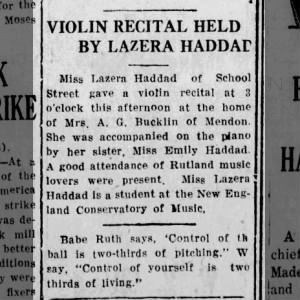 Lazera violin recital 1926