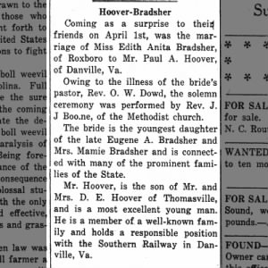 Marriage of Bradsher / Hoover