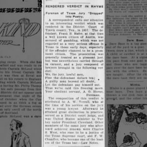 Rafer Verdict in Rhyme Chandler Daily Publicist
Chandler, OK 1905 04 29