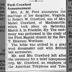 Marriage of  / Crawford