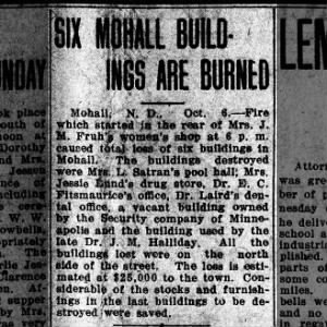 Six Mohall Buildings are Burned