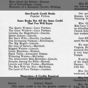 LUCY'S BOOKS ON BOOK LIST IN KC, JUNE 1927