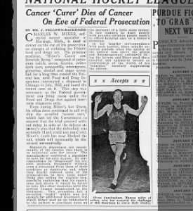 Doctor Miller 1935 another cancer charletan 