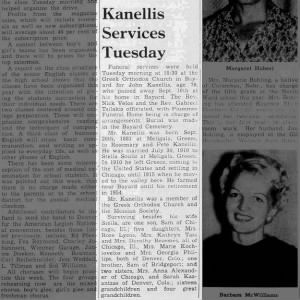 John Kanellis Obituary in The Bayard Transcript