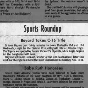 Bayard C-16 Volleyball Title Nov 1977