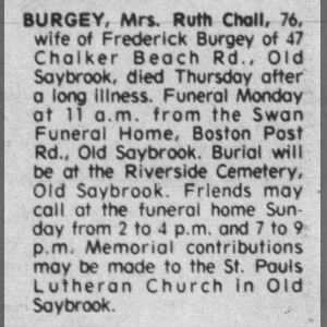 Obituary for Ruth BURGEY